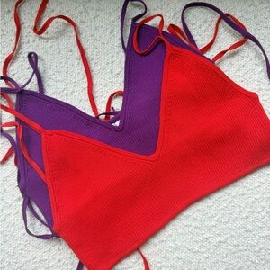 Zara Vibrant Red and Purple Tops